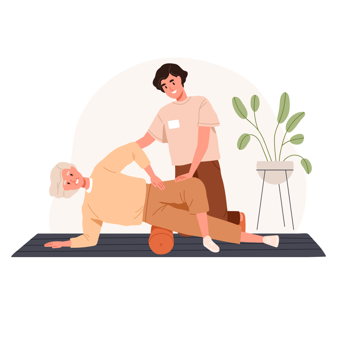 Physiotherapeutische Leitung in Form von Faszientherapie, bei unter professioneller Anleitung eines erfahrenen Physiotherapeuten gezielt Faszien gelöst und Schmerzen nachhaltig gelindert werden.